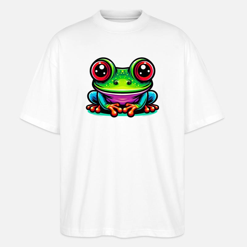 Frosch - Stanley/Stella Oversized Unisex Bio T-Shirt Blaster 2.0 - Weiß