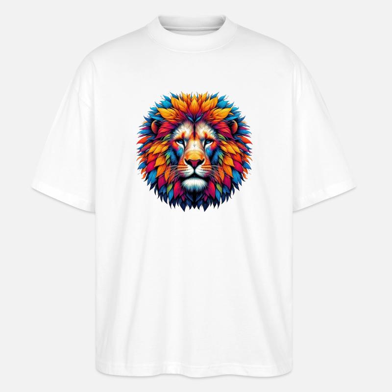 Löwe - Stanley/Stella Oversized Unisex Bio T-Shirt Blaster 2.0 - Weiß