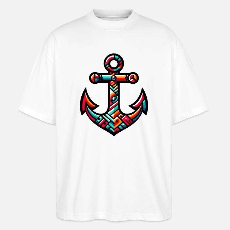 Ein Anker - Stanley/Stella Oversized Unisex Bio T-Shirt Blaster 2.0 - Weiß