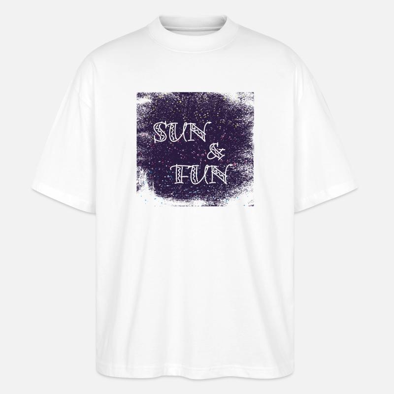 Sun Fun typo dirtyBackground - Stanley/Stella Oversized Unisex Bio T-Shirt Blaster 2.0 - Weiß
