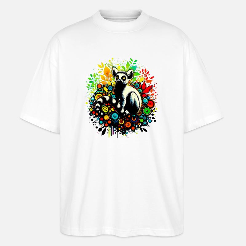 Lemur - Stanley/Stella Oversized Unisex Bio T-Shirt Blaster 2.0 - Weiß