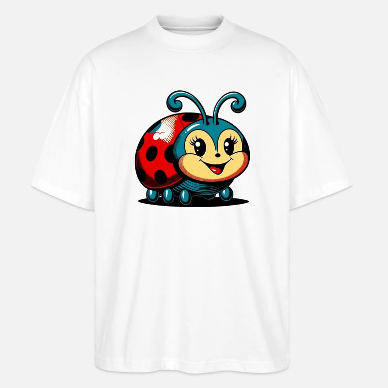 Marienkäfer - Stanley/Stella Oversized Unisex Bio T-Shirt Blaster 2.0 - Weiß