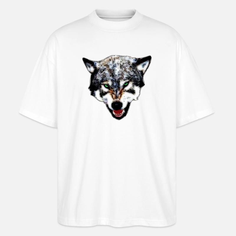 Wolf - Stanley/Stella Oversized Unisex Bio T-Shirt Blaster 2.0 - Weiß