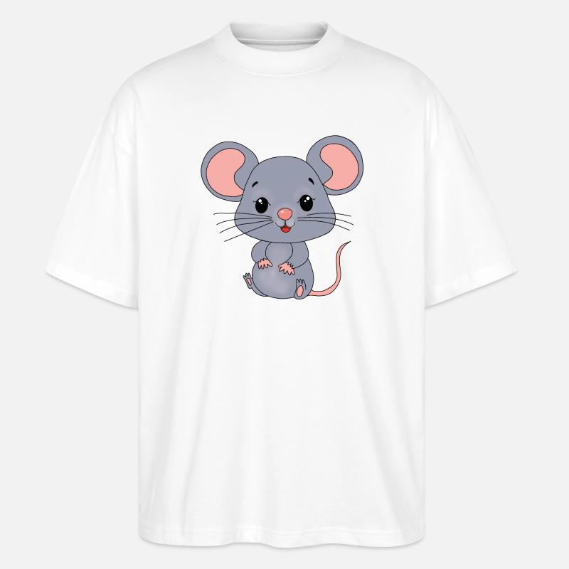 Maus Mäuse - Stanley/Stella Oversized Unisex Bio T-Shirt Blaster 2.0 - Weiß