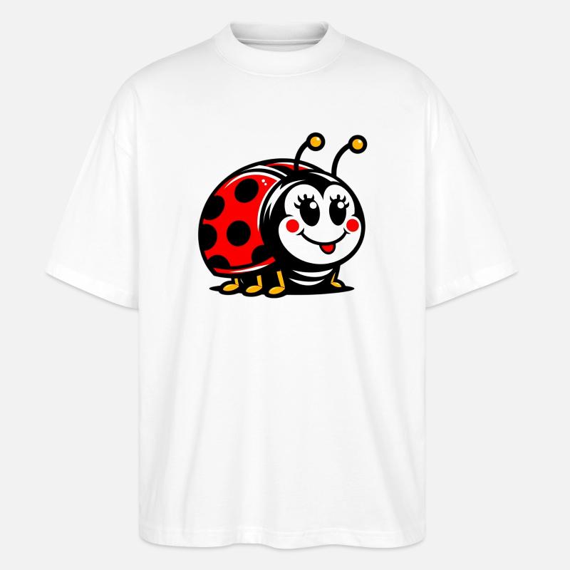 Marienkäfer - Stanley/Stella Oversized Unisex Bio T-Shirt Blaster 2.0 - Weiß