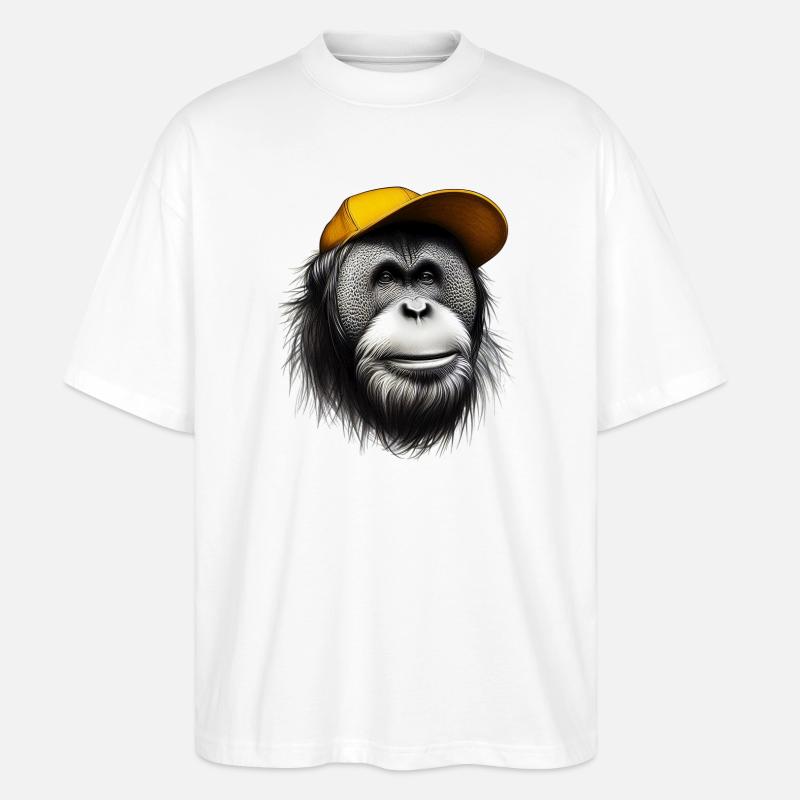 Orang-Utan-Affe - Stanley/Stella Oversized Unisex Bio T-Shirt Blaster 2.0 - Weiß