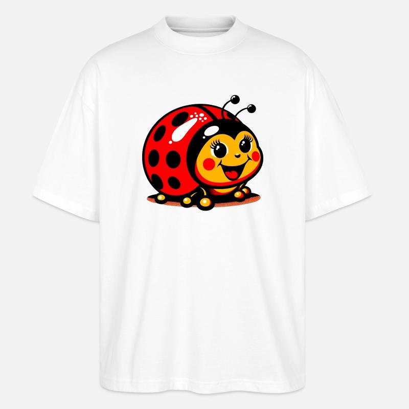 Marienkäfer - Stanley/Stella Oversized Unisex Bio T-Shirt Blaster 2.0 - Weiß