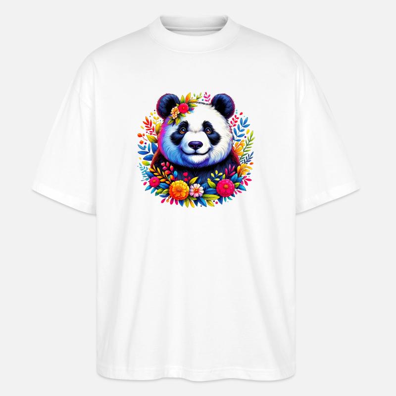 Panda - Stanley/Stella Oversized Unisex Bio T-Shirt Blaster 2.0 - Weiß