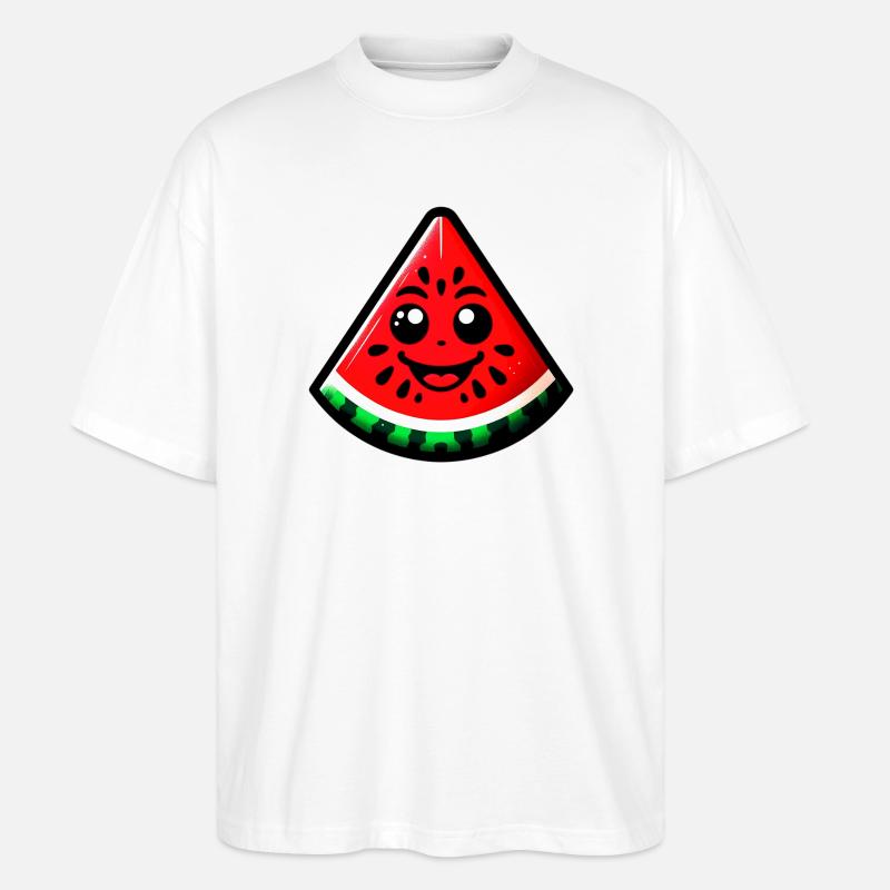 Pastèque - T-shirt bio Blaster 2.0 coupe oversize Stanley/Stella Unisexe - blanc