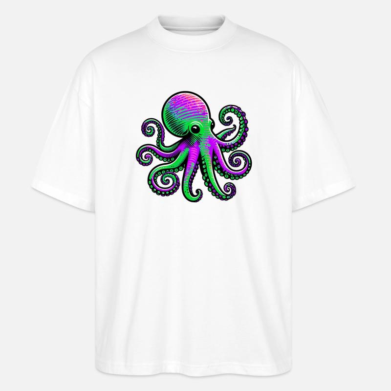 Pieuvre - T-shirt bio Blaster 2.0 coupe oversize Stanley/Stella Unisexe - blanc