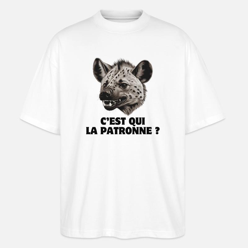 Chef, Bürohumor, Hyäne - Stanley/Stella Oversized Unisex Bio T-Shirt Blaster 2.0 - Weiß