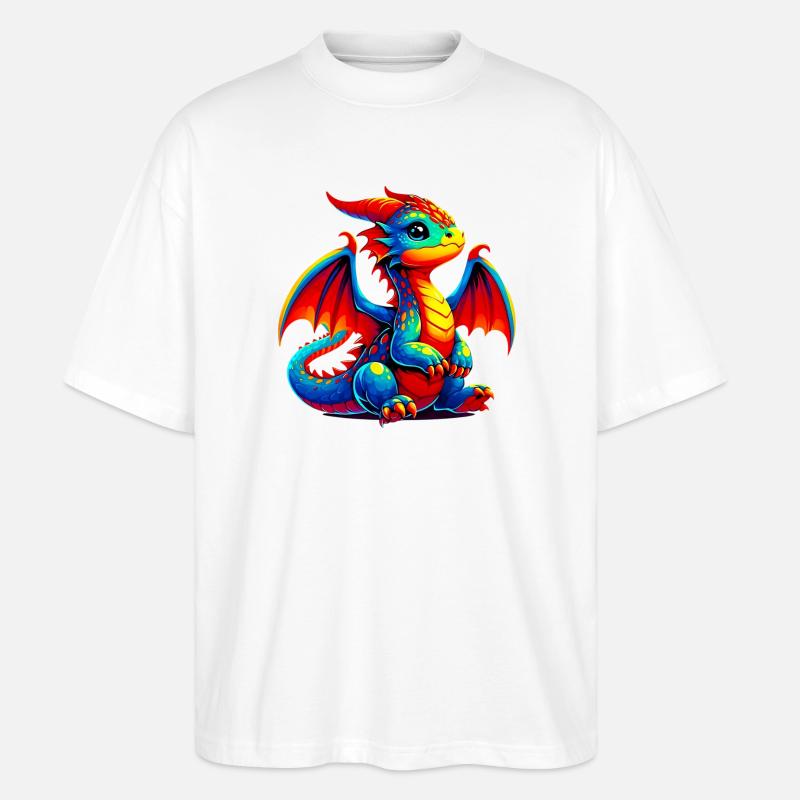 Drache - Stanley/Stella Oversized Unisex Bio T-Shirt Blaster 2.0 - Weiß