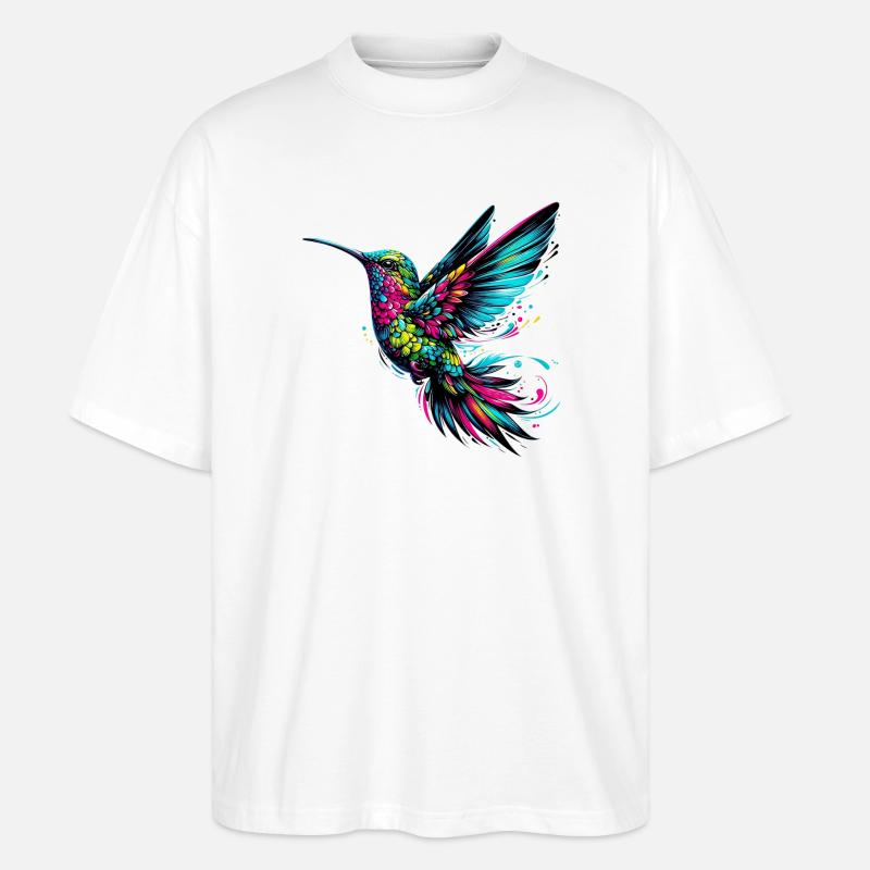 Kolibri - Stanley/Stella Oversized Unisex Bio T-Shirt Blaster 2.0 - Weiß