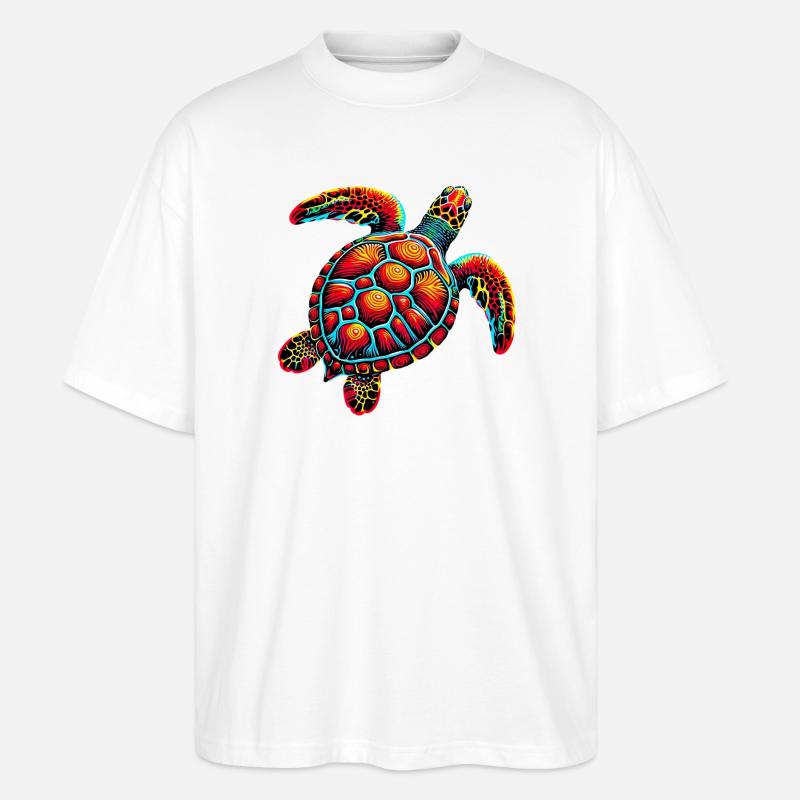 Schildkröte - Stanley/Stella Oversized Unisex Bio T-Shirt Blaster 2.0 - Weiß