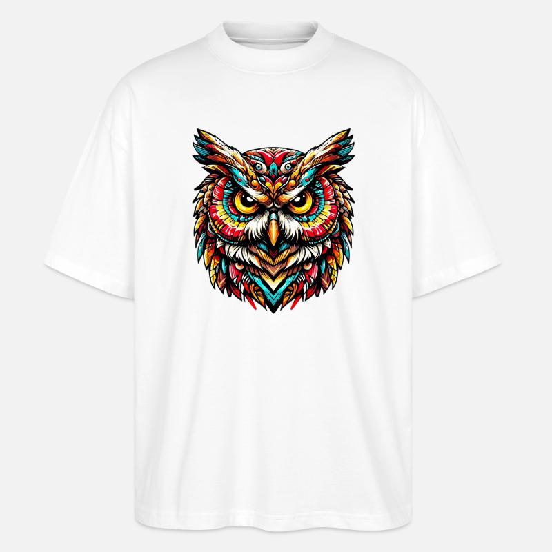 Eule - Stanley/Stella Oversized Unisex Bio T-Shirt Blaster 2.0 - Weiß