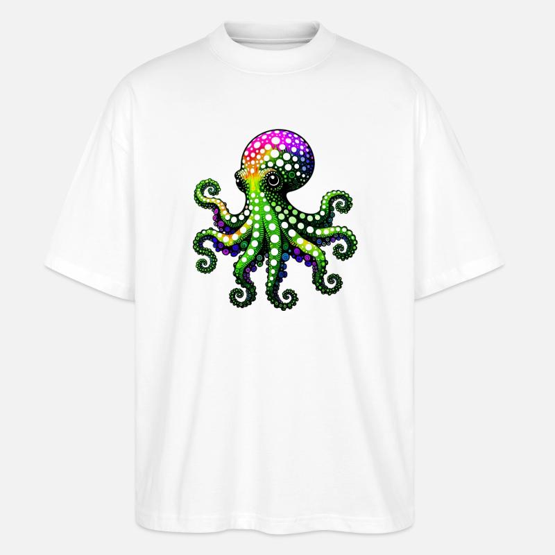 Krake - Stanley/Stella Oversized Unisex Bio T-Shirt Blaster 2.0 - Weiß