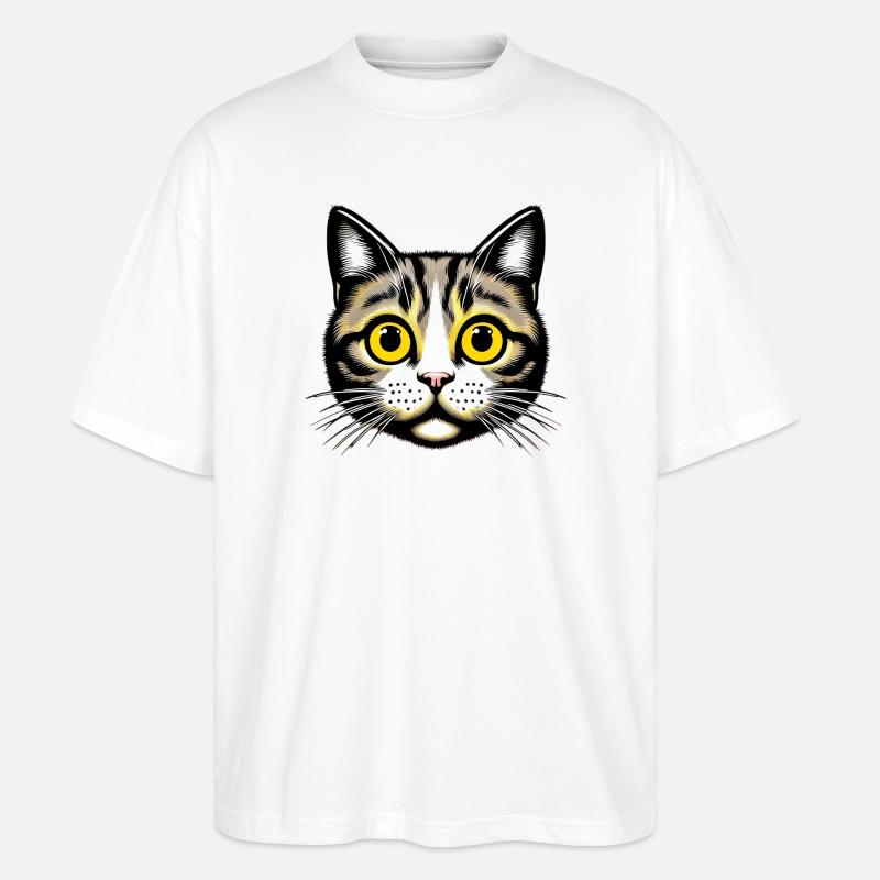 Katze - Stanley/Stella Oversized Unisex Bio T-Shirt Blaster 2.0 - Weiß