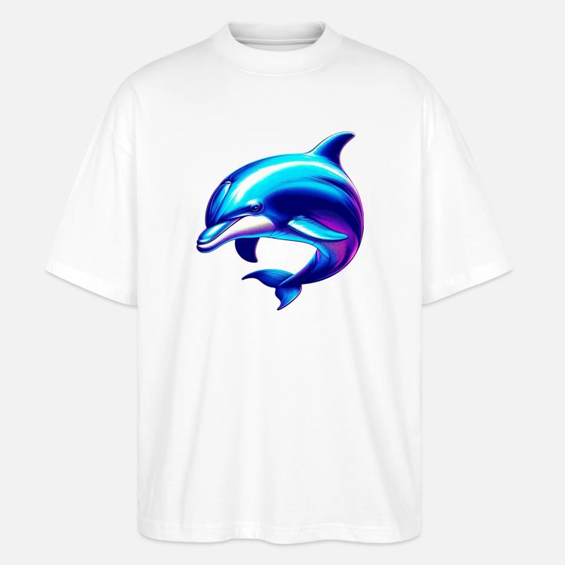 Delfin - Stanley/Stella Oversized Unisex Bio T-Shirt Blaster 2.0 - Weiß