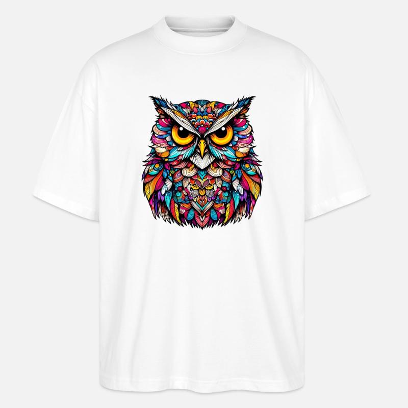 Eule - Stanley/Stella Oversized Unisex Bio T-Shirt Blaster 2.0 - Weiß