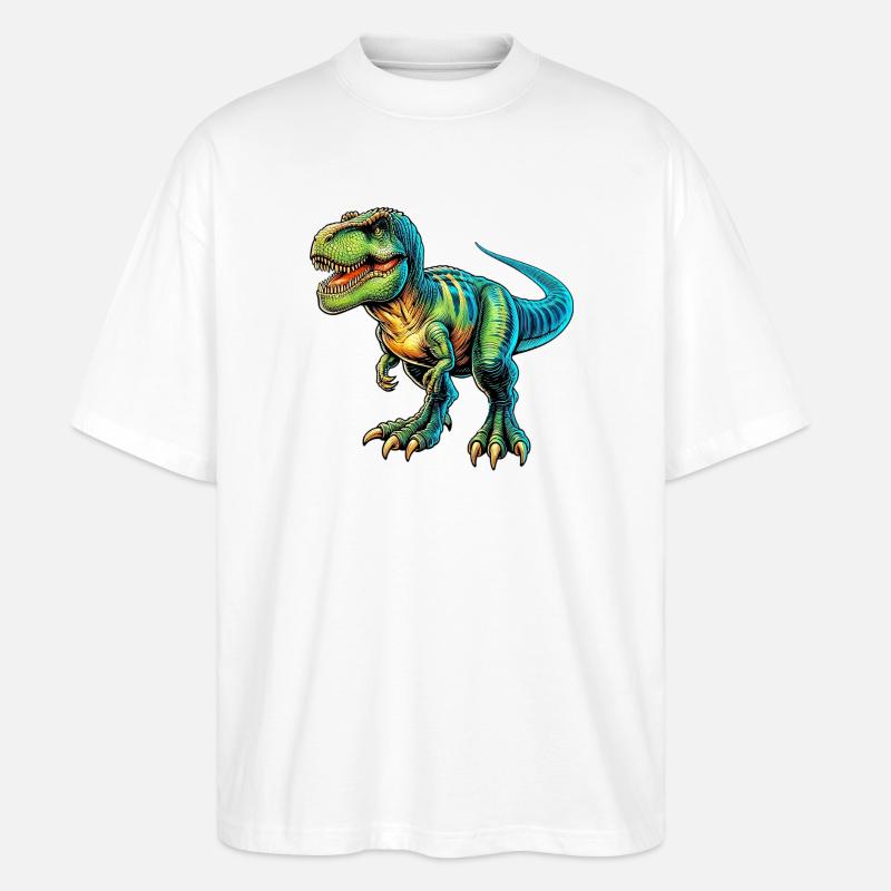 Dinosaurier - Stanley/Stella Oversized Unisex Bio T-Shirt Blaster 2.0 - Weiß