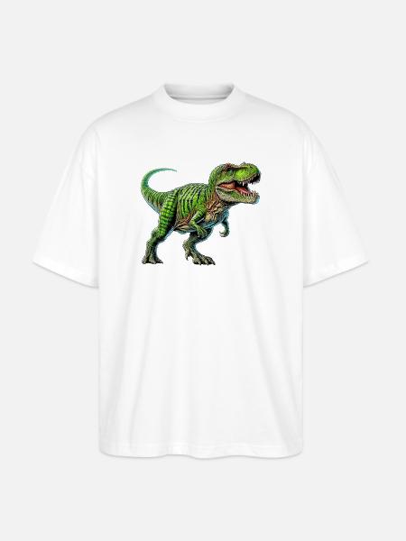 Dinosaur - Stanley/Stella Oversized Unisex Organic T-shirt Blaster 2.0 - white