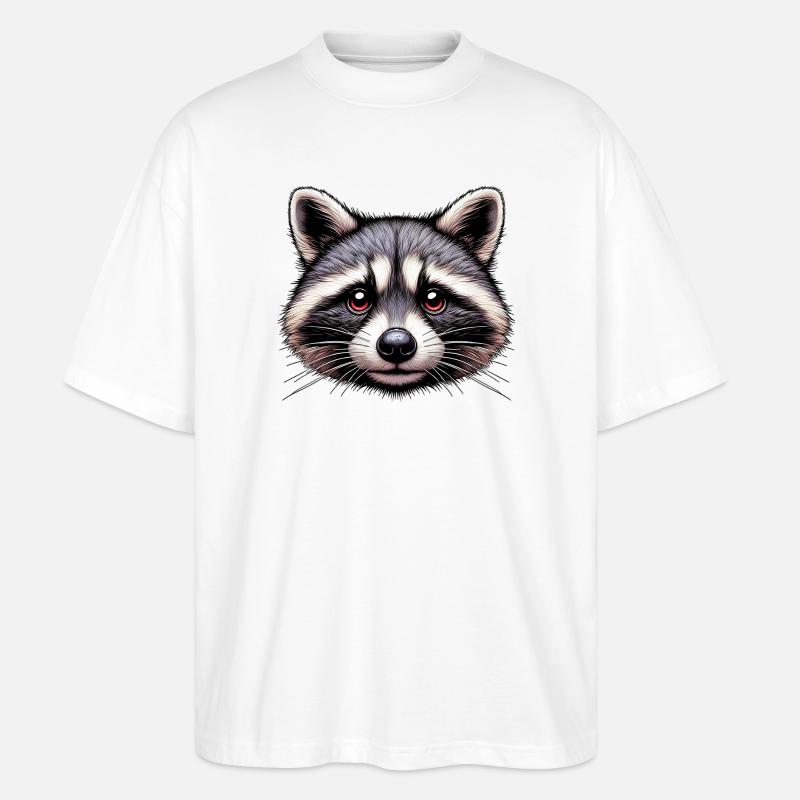 Waschbär - Stanley/Stella Oversized Unisex Bio T-Shirt Blaster 2.0 - Weiß