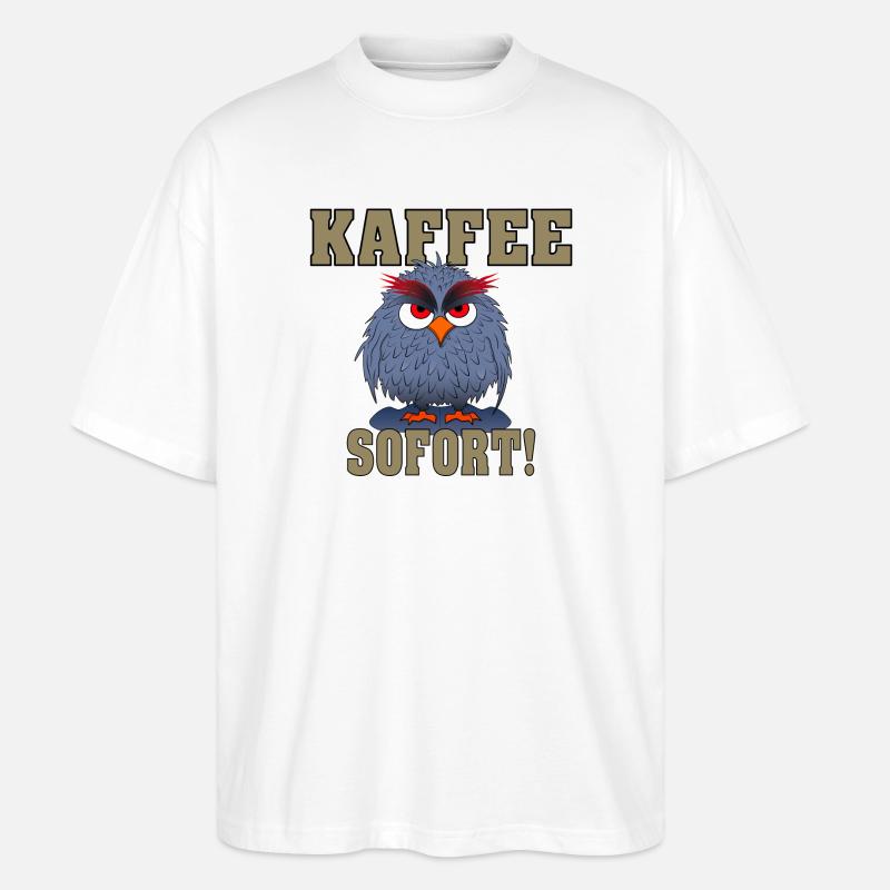 Eule Sofort Kaffee - Stanley/Stella Oversized Unisex Bio T-Shirt Blaster 2.0 - Weiß