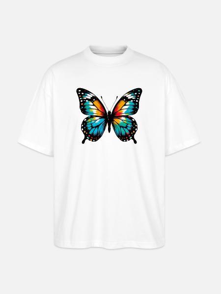 Butterfly - Stanley/Stella Oversized Unisex Organic T-shirt Blaster 2.0 - white