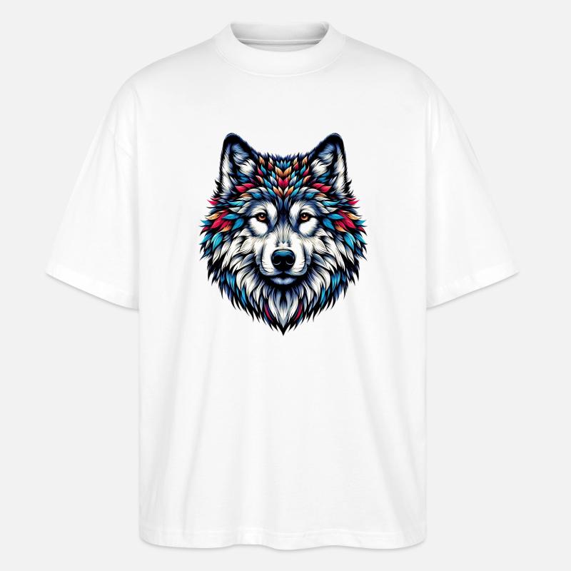 Wolf - Stanley/Stella Oversized Unisex Bio T-Shirt Blaster 2.0 - Weiß
