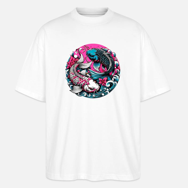 Koi-Karpfen - Stanley/Stella Oversized Unisex Bio T-Shirt Blaster 2.0 - Weiß
