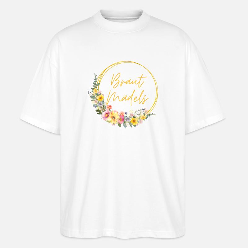 Team Braut! Personalisierbar - Stanley/Stella Oversized Unisex Bio T-Shirt Blaster 2.0 - Weiß