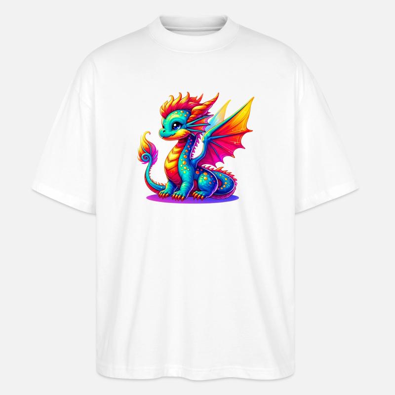 Drache - Stanley/Stella Oversized Unisex Bio T-Shirt Blaster 2.0 - Weiß