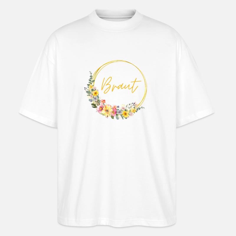 Team Braut! Personalisierbar - Stanley/Stella Oversized Unisex Bio T-Shirt Blaster 2.0 - Weiß