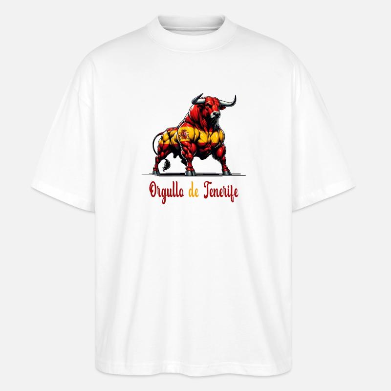 Design du drapeau Pride Tenerife - T-shirt bio Blaster 2.0 coupe oversize Stanley/Stella Unisexe - blanc