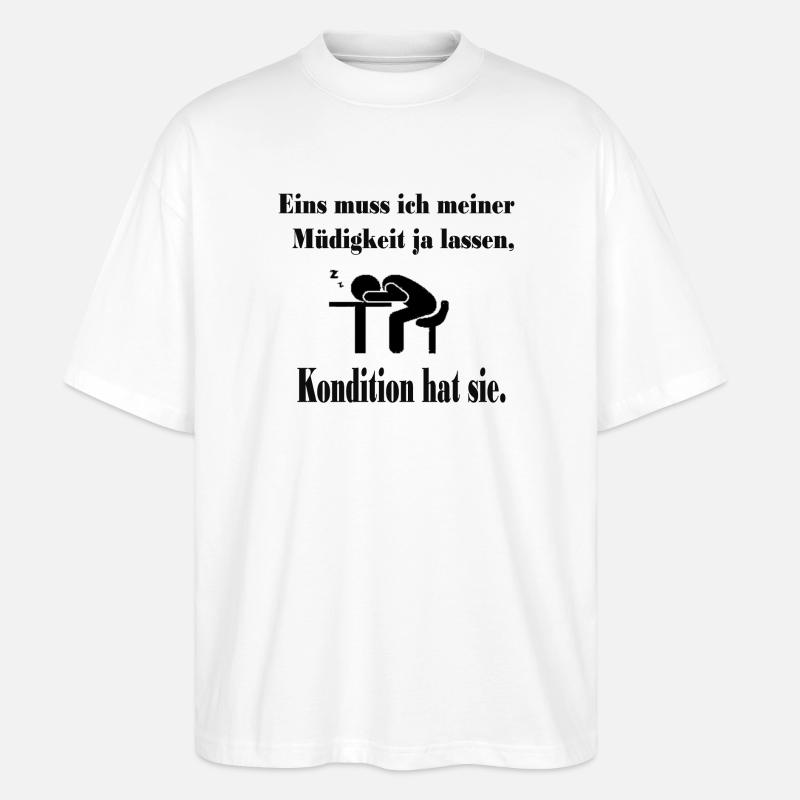 Müdigkeitsprofi - Stanley/Stella Oversized Unisex Bio T-Shirt Blaster 2.0 - Weiß