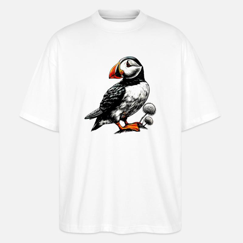Papageitaucher - Stanley/Stella Oversized Unisex Bio T-Shirt Blaster 2.0 - Weiß