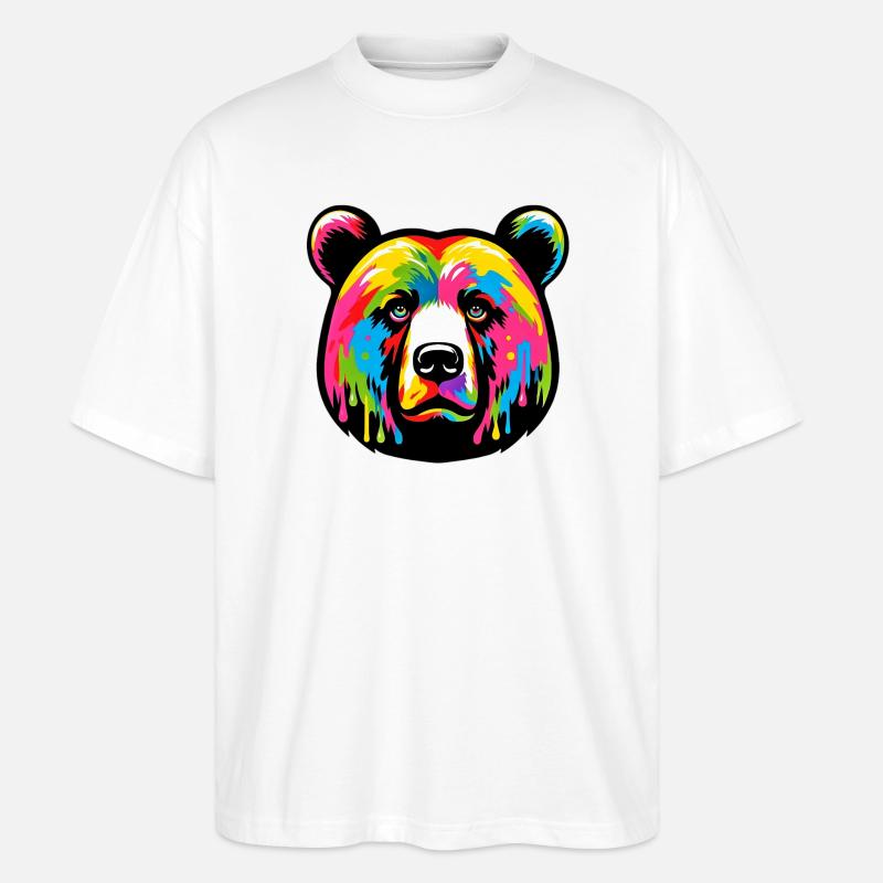 Bär - Stanley/Stella Oversized Unisex Bio T-Shirt Blaster 2.0 - Weiß