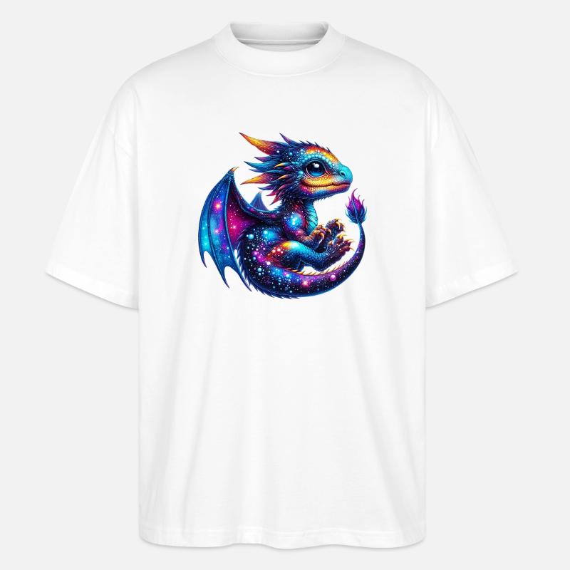 Drache - Stanley/Stella Oversized Unisex Bio T-Shirt Blaster 2.0 - Weiß