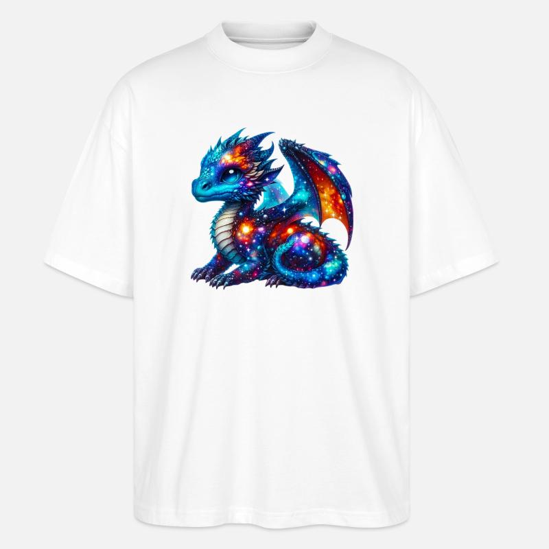 Drache - Stanley/Stella Oversized Unisex Bio T-Shirt Blaster 2.0 - Weiß