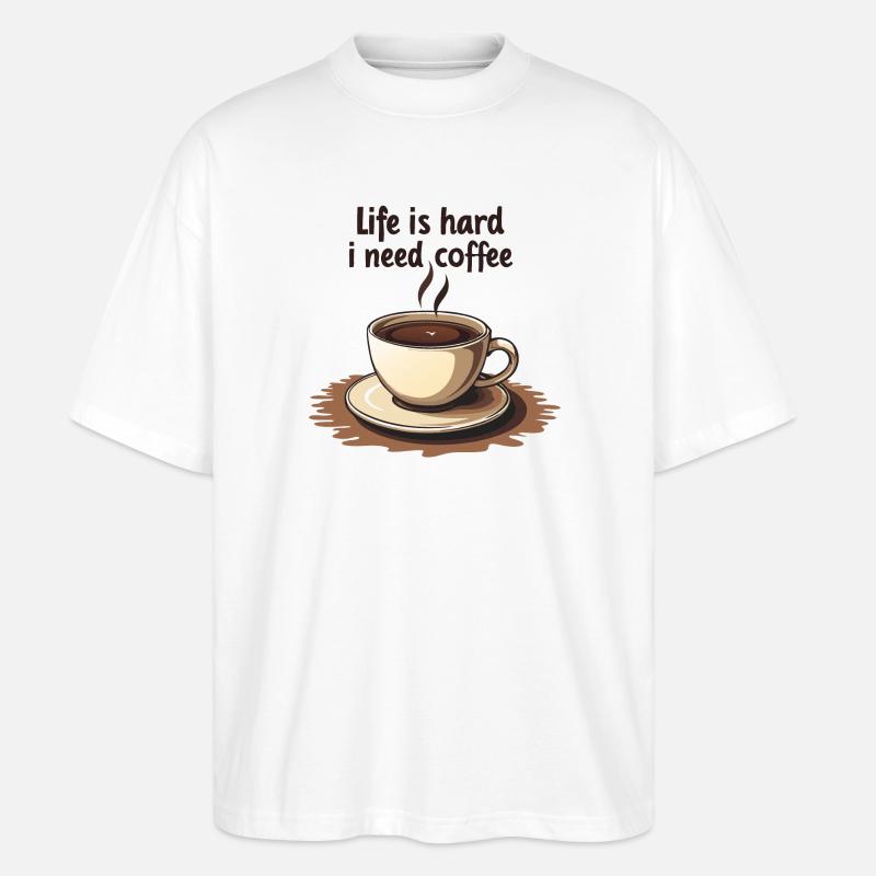 Kaffeetasse mit Textmotivation - Stanley/Stella Oversized Unisex Bio T-Shirt Blaster 2.0 - Weiß