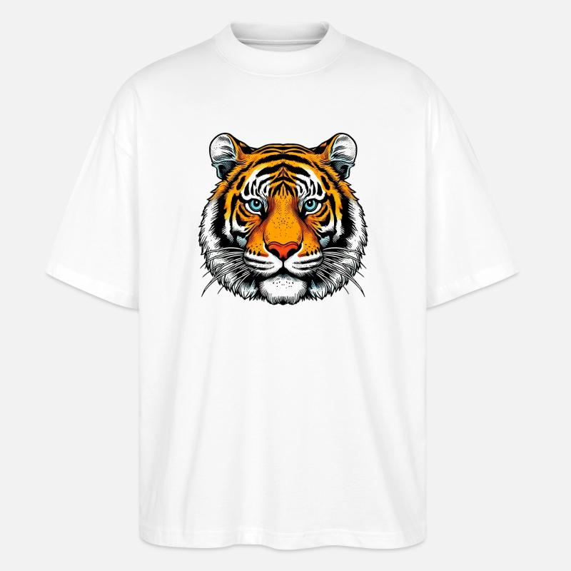 Tiger - Stanley/Stella Oversized Unisex Bio T-Shirt Blaster 2.0 - Weiß