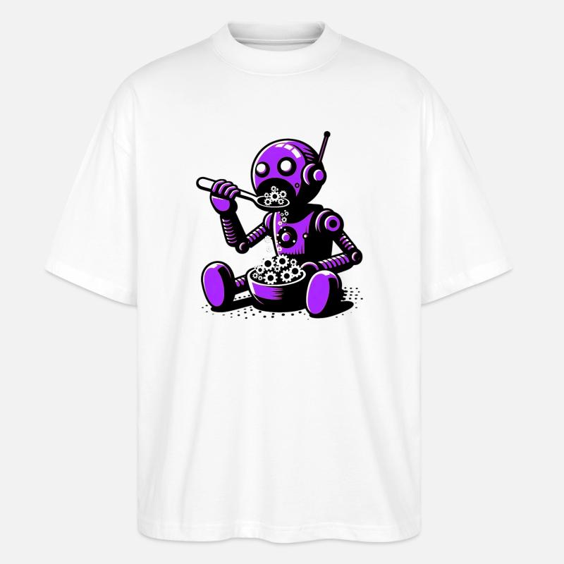 Marsianischer außerirdischer Alien-Roboter - Stanley/Stella Oversized Unisex Bio T-Shirt Blaster 2.0 - Weiß