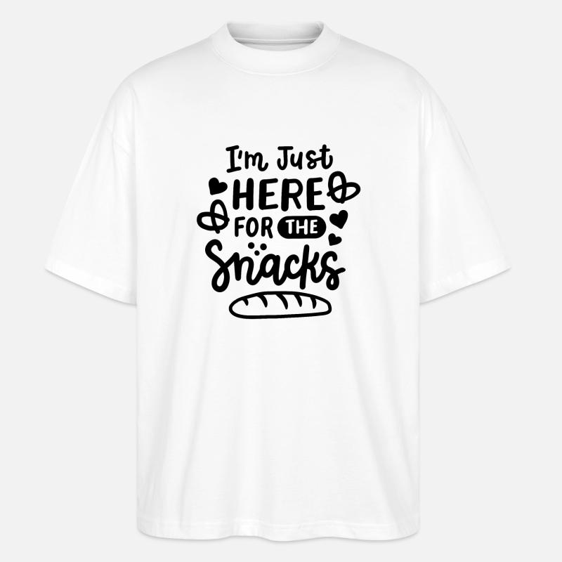 Snacks Lustige Sprüche - Stanley/Stella Oversized Unisex Bio T-Shirt Blaster 2.0 - Weiß