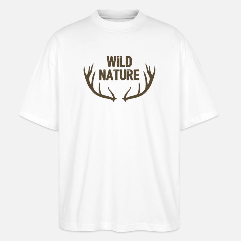 Wilde Natur & Hirschgeweihe - Stanley/Stella Oversized Unisex Bio T-Shirt Blaster 2.0 - Weiß