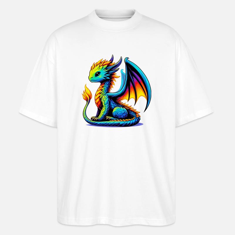 Drache - Stanley/Stella Oversized Unisex Bio T-Shirt Blaster 2.0 - Weiß