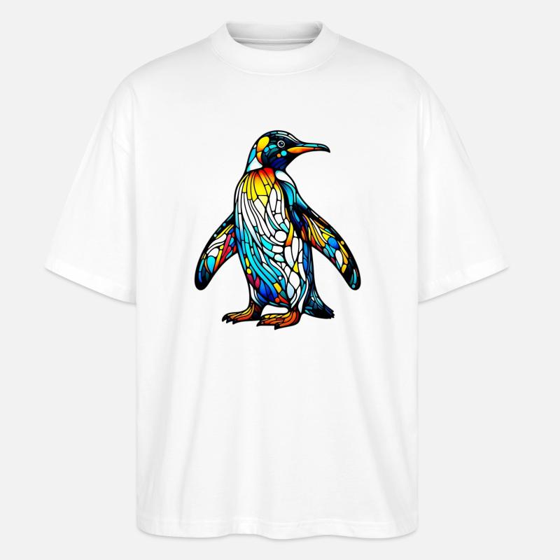 Pinguin - Stanley/Stella Oversized Unisex Bio T-Shirt Blaster 2.0 - Weiß