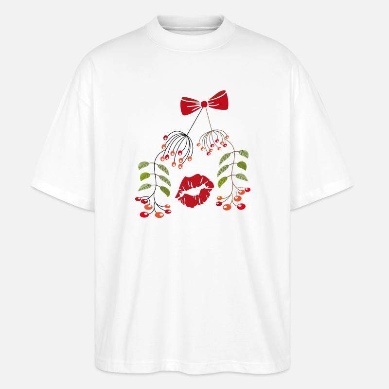 Baiser Sous Le Gui, Noël - T-shirt bio Blaster 2.0 coupe oversize Stanley/Stella Unisexe - blanc