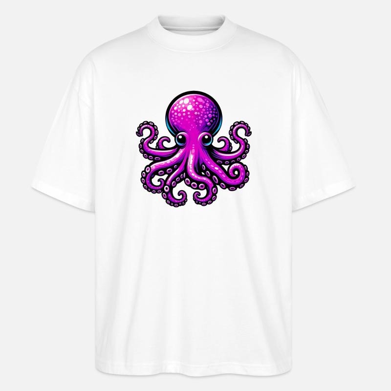 Krake - Stanley/Stella Oversized Unisex Bio T-Shirt Blaster 2.0 - Weiß