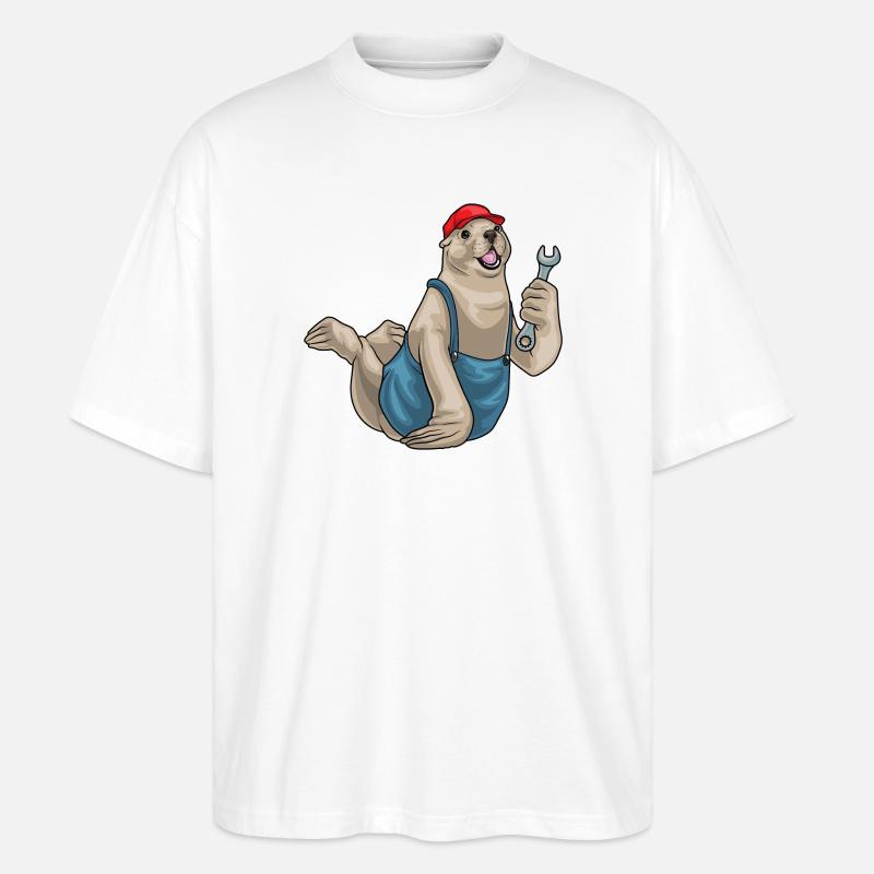 Clé mécanique de joint - T-shirt bio Blaster 2.0 coupe oversize Stanley/Stella Unisexe - blanc