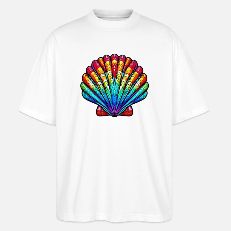 Muschel - Stanley/Stella Oversized Unisex Bio T-Shirt Blaster 2.0 - Weiß